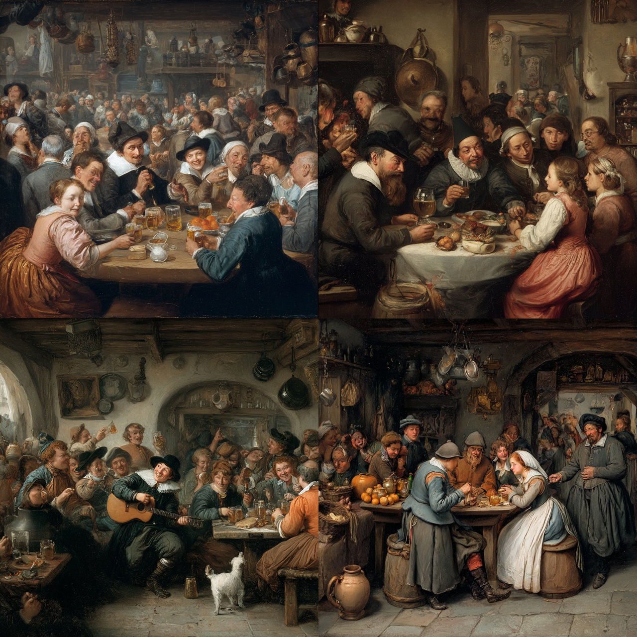 Jan Steen style, Midjourney V7, render 1 of 4