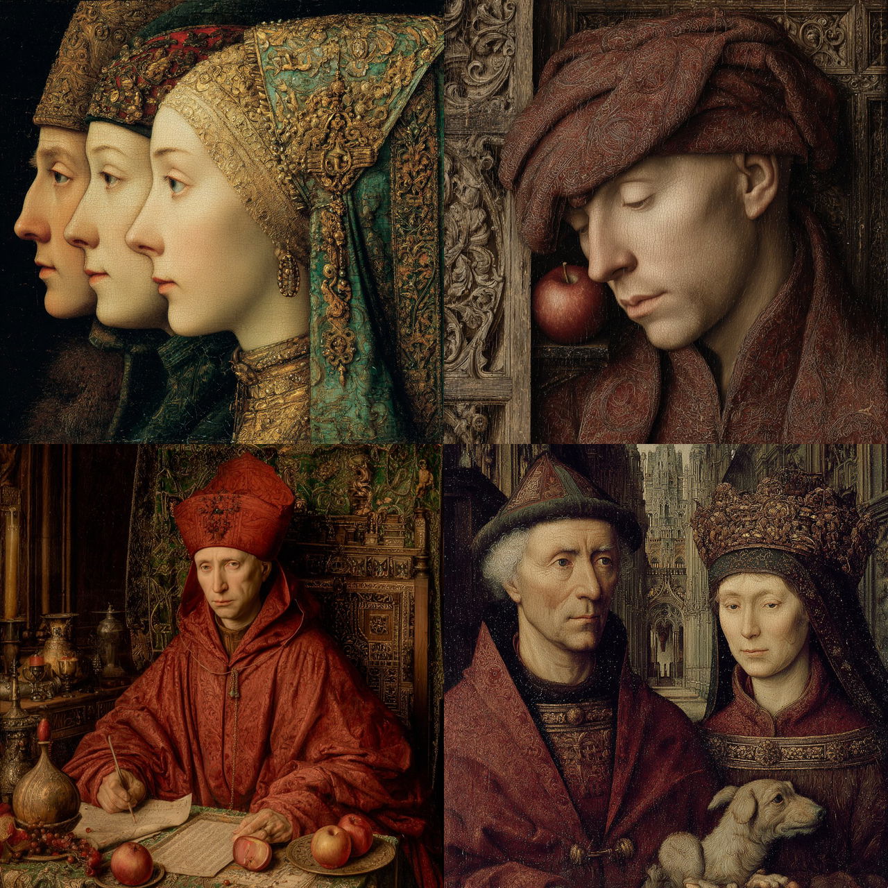 Jan Van Eyck style, Midjourney V7, render 1 of 4