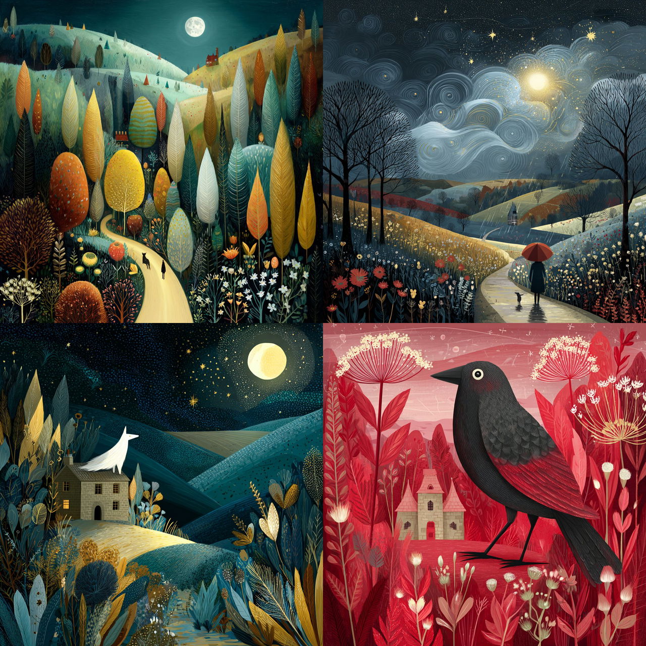 Jane Newland style, Midjourney V7, render 1 of 4