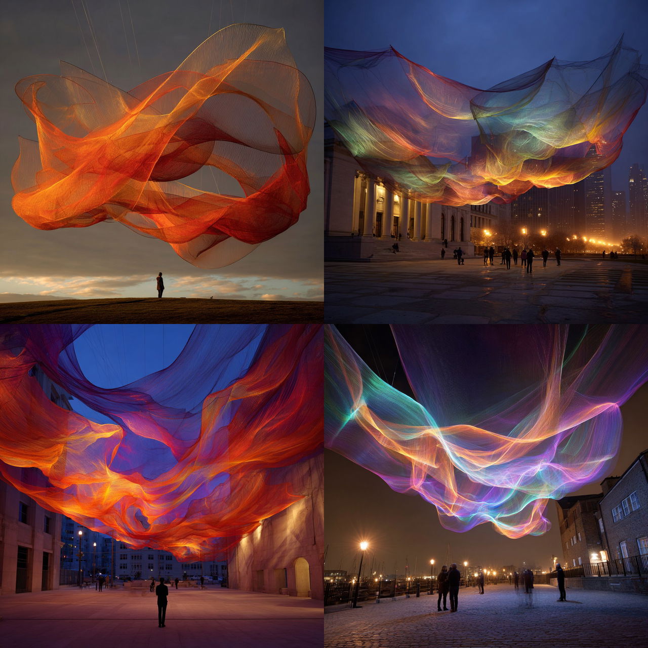 Janet Echelman style, Midjourney V7, render 1 of 4