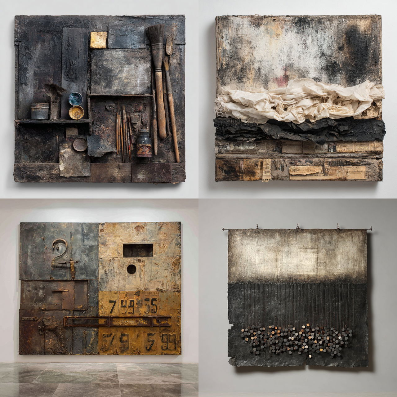 Jannis Kounellis style, Midjourney V7, render 1 of 4