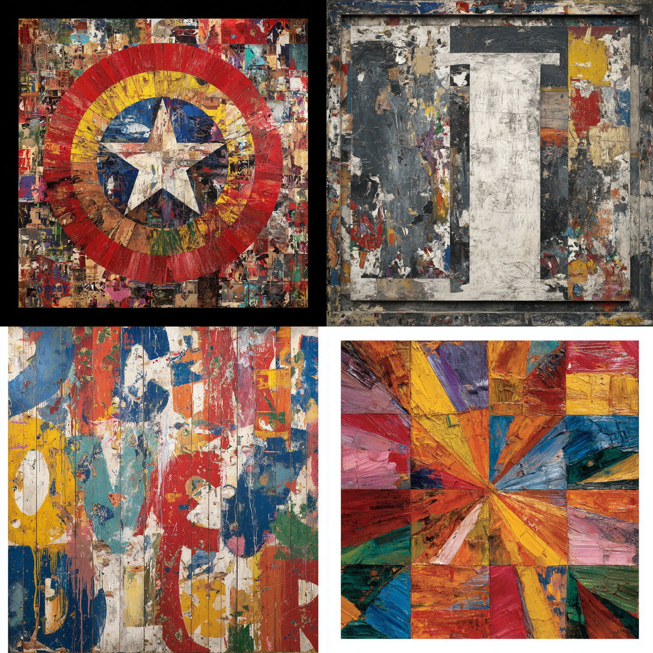 Jasper Johns style, Midjourney V7, render 1 of 4