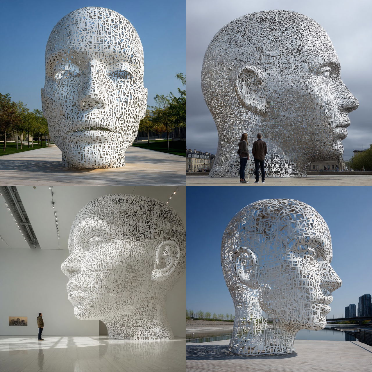 Jaume Plensa style, Midjourney V7, render 1 of 4