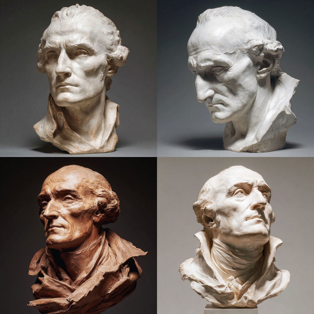 Jean-Antoine Houdon style, Midjourney V7, render 1 of 4