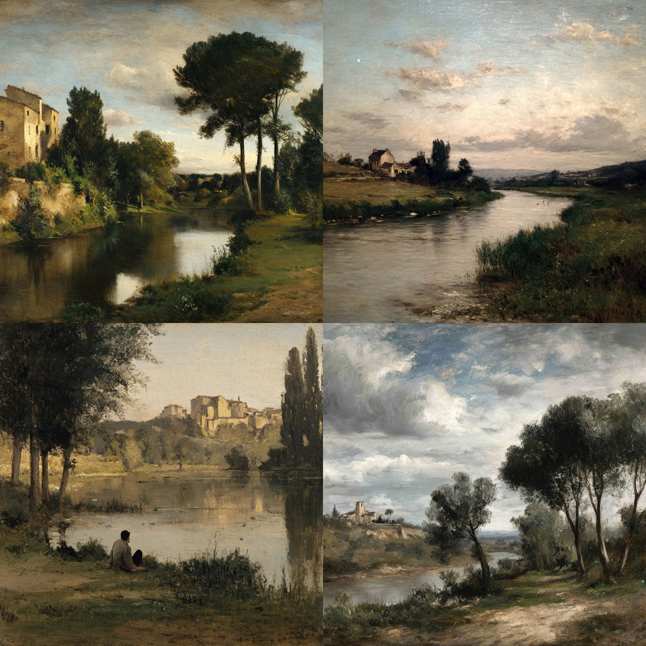 Jean-Baptiste Corot style, Midjourney V7, render 1 of 4