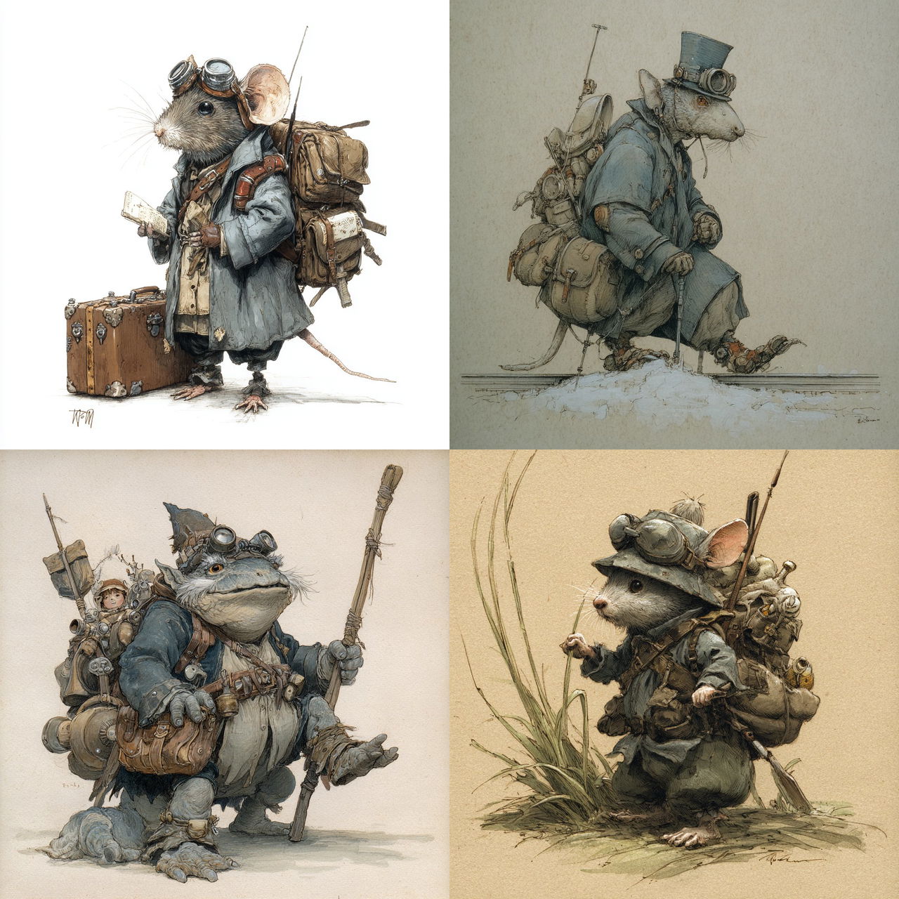 Jean-Baptiste Monge style, Midjourney V7, render 1 of 4