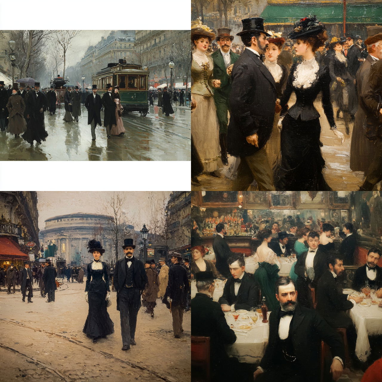 Jean Beraud style, Midjourney V7, render 1 of 4