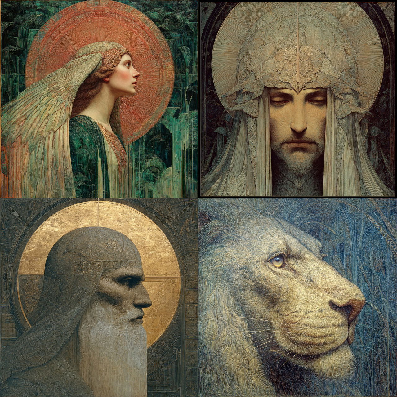 Jean Delville style, Midjourney V7, render 1 of 4