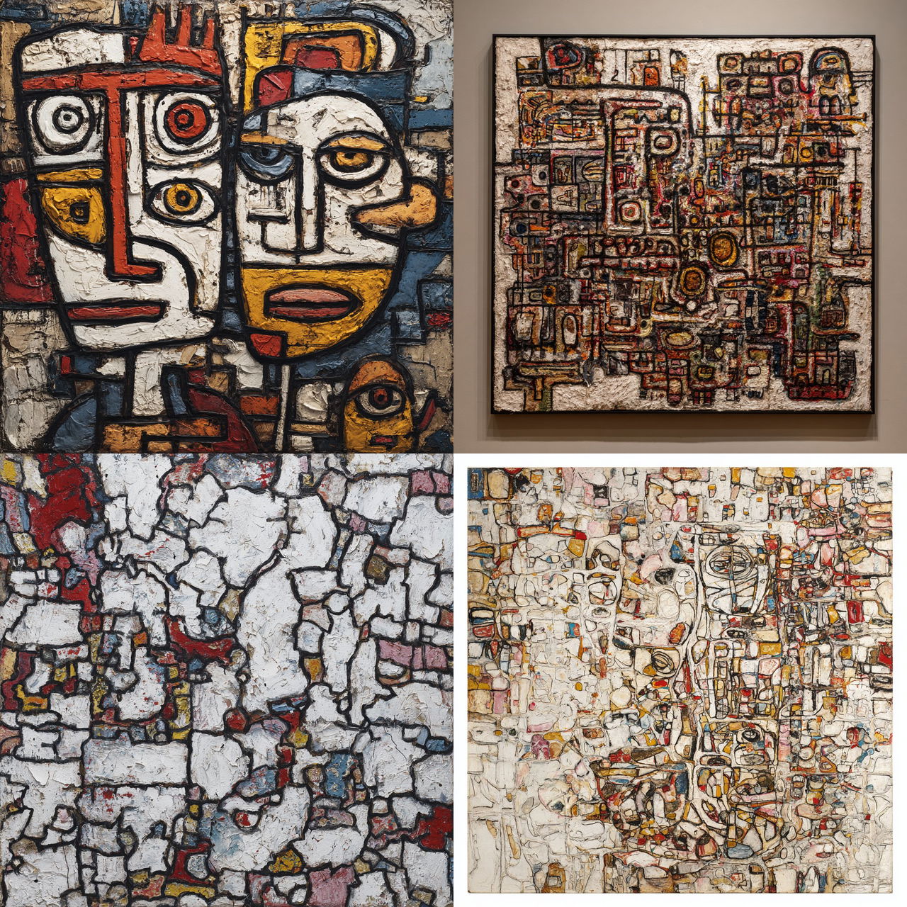 Jean Dubuffet style, Midjourney V7, render 1 of 4