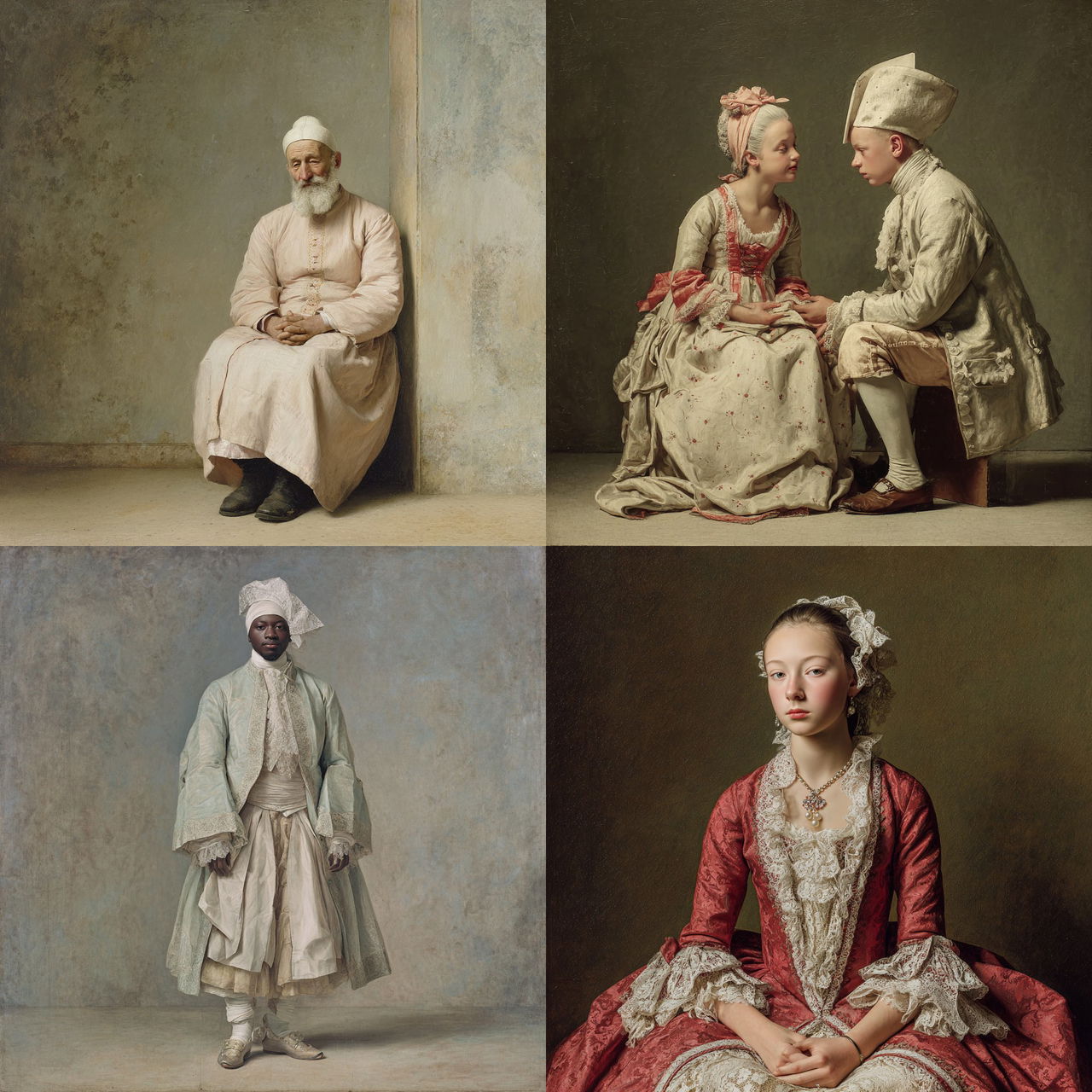 Jean-Etienne Liotard style, Midjourney V7, render 1 of 4
