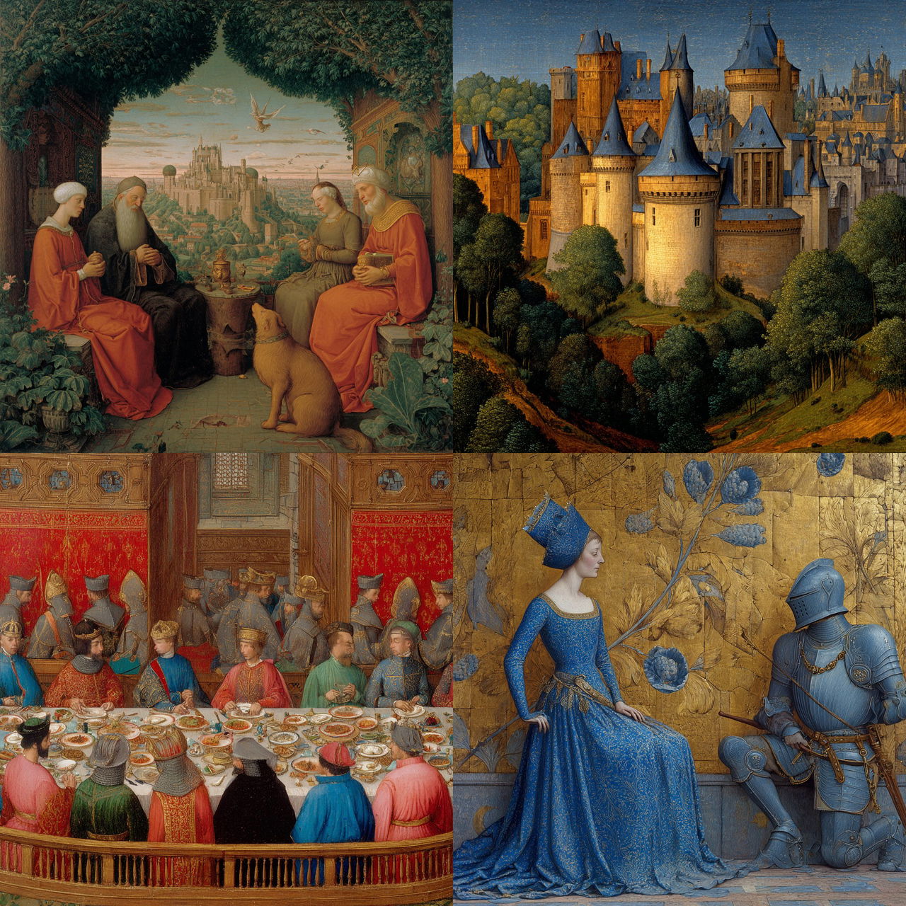Jean Fouquet style, Midjourney V7, render 1 of 4