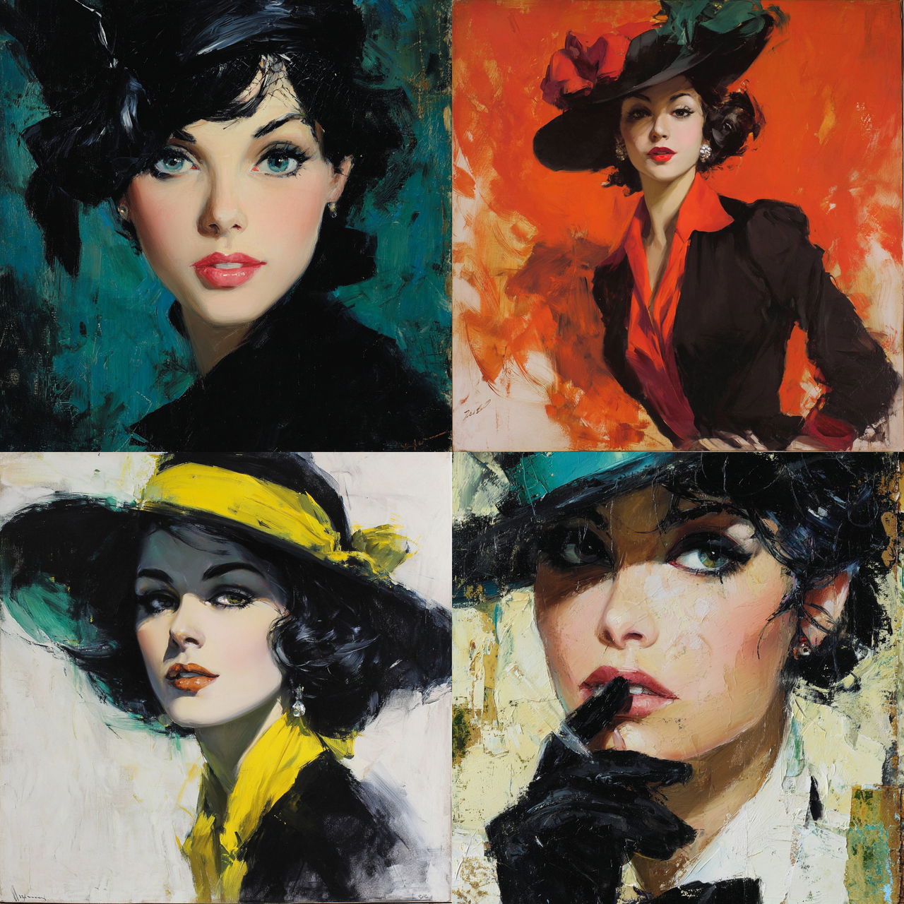 Jean-Gabriel Domergue style, Midjourney V7, render 1 of 4