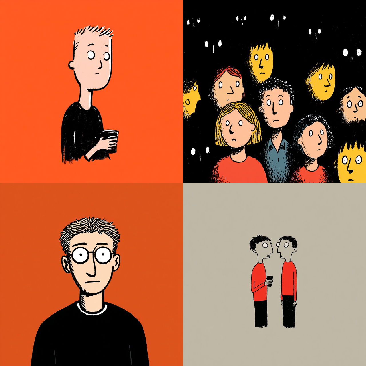 Jean Jullien style, Midjourney V7, render 1 of 4