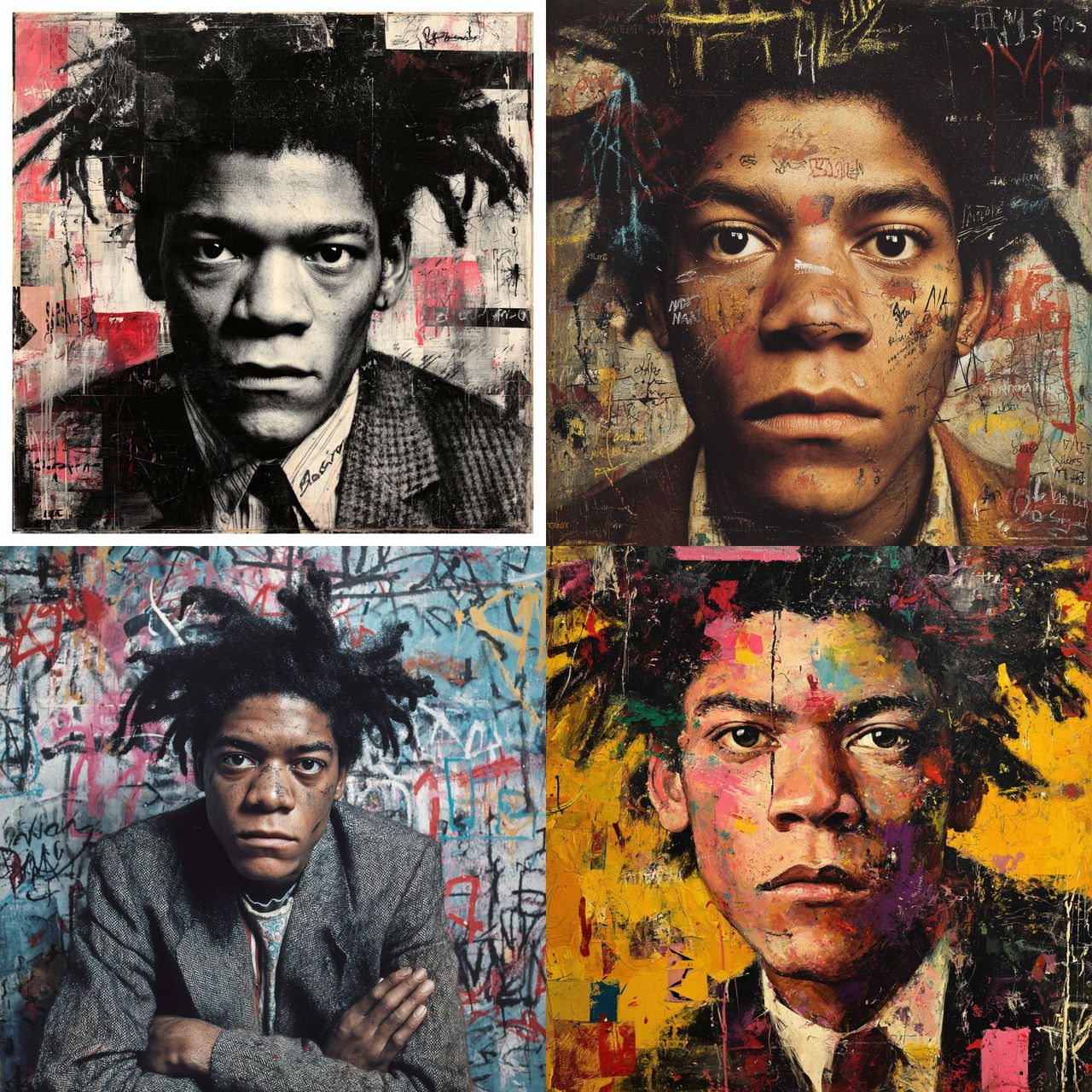 Jean-Michel Basquiat style, Midjourney V7, render 1 of 4