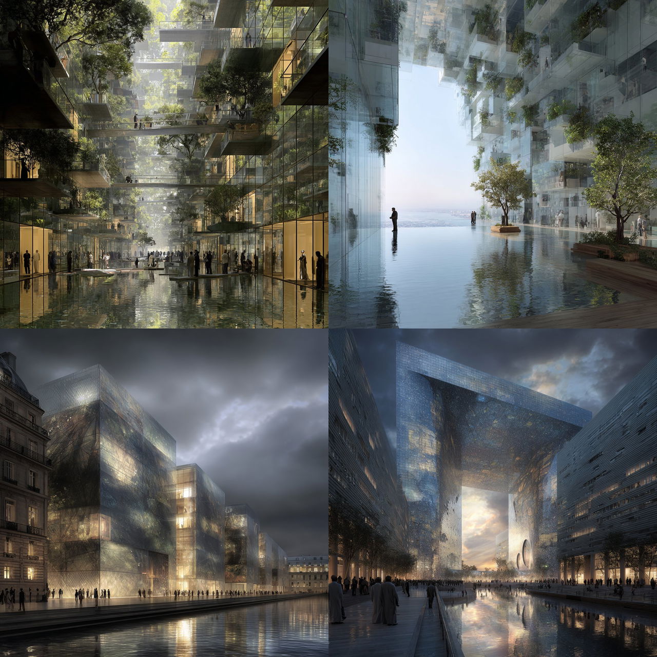 Jean Nouvel style, Midjourney V7, render 1 of 4