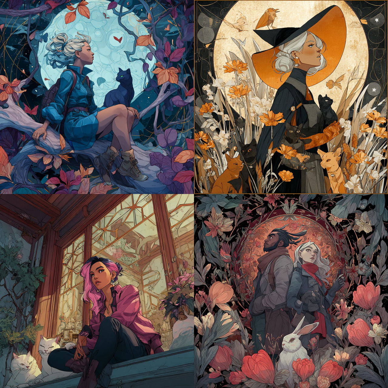 Jen Bartel style, Midjourney V7, render 1 of 4
