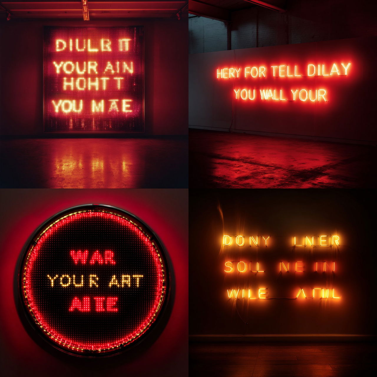 Jenny Holzer style, Midjourney V7, render 1 of 4
