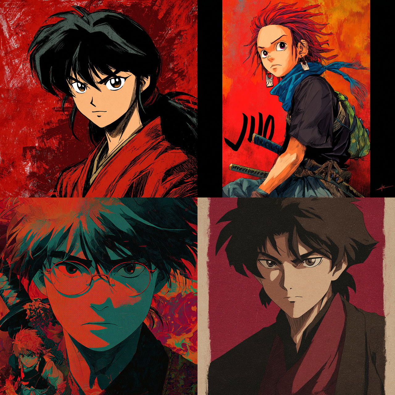 Jidaimono anime style style, Midjourney V7, render 1 of 4