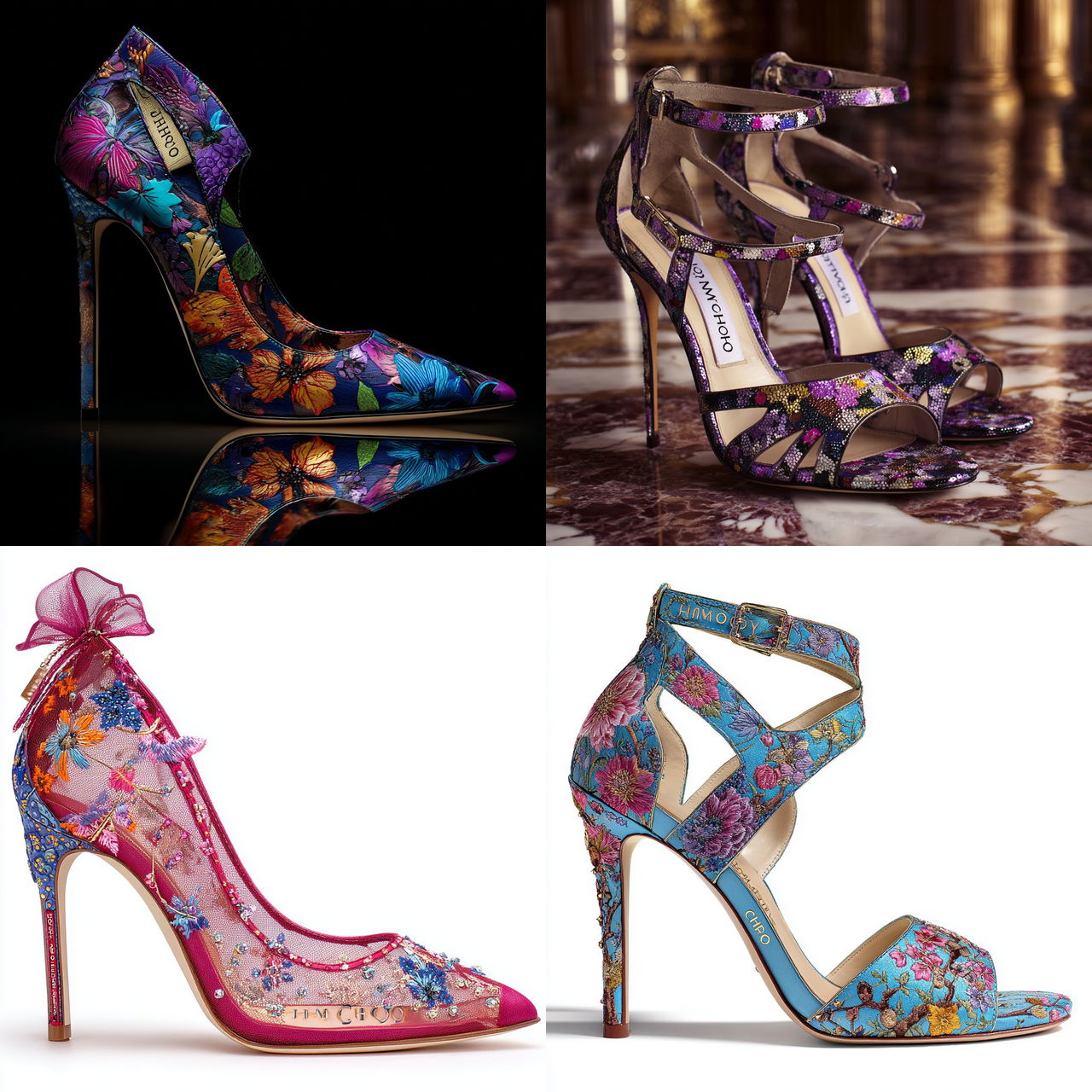 Jimmy Choo style, Midjourney V7, render 1 of 4