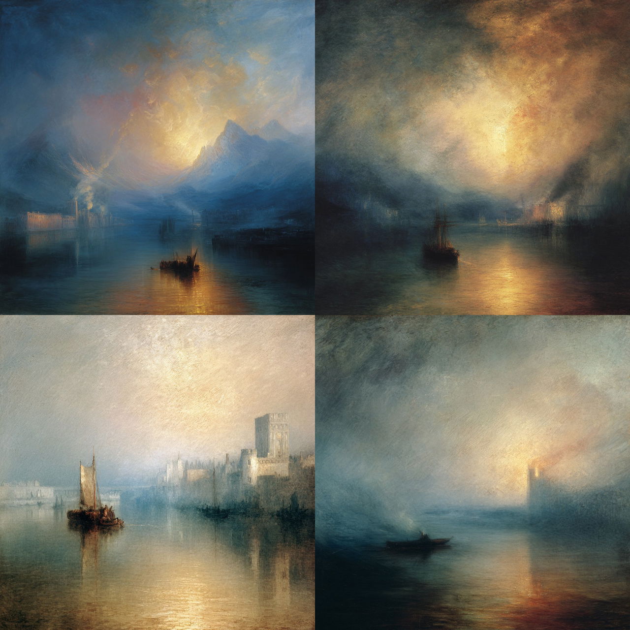 J.M.W. Turner style, Midjourney V7, render 1 of 4