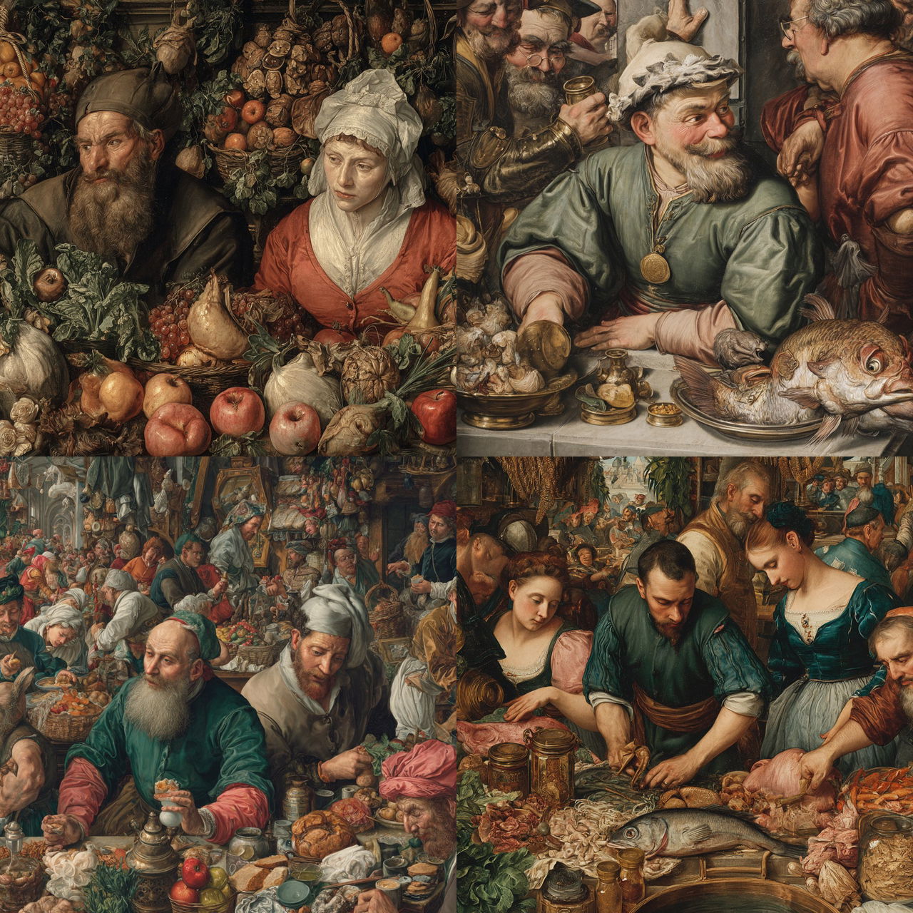 Joachim Beuckelaer style, Midjourney V7, render 1 of 4