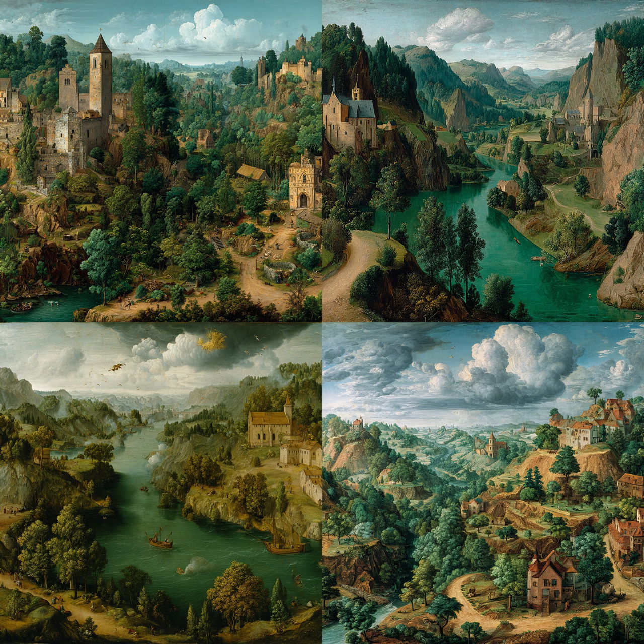 Joachim Patinir style, Midjourney V7, render 1 of 4