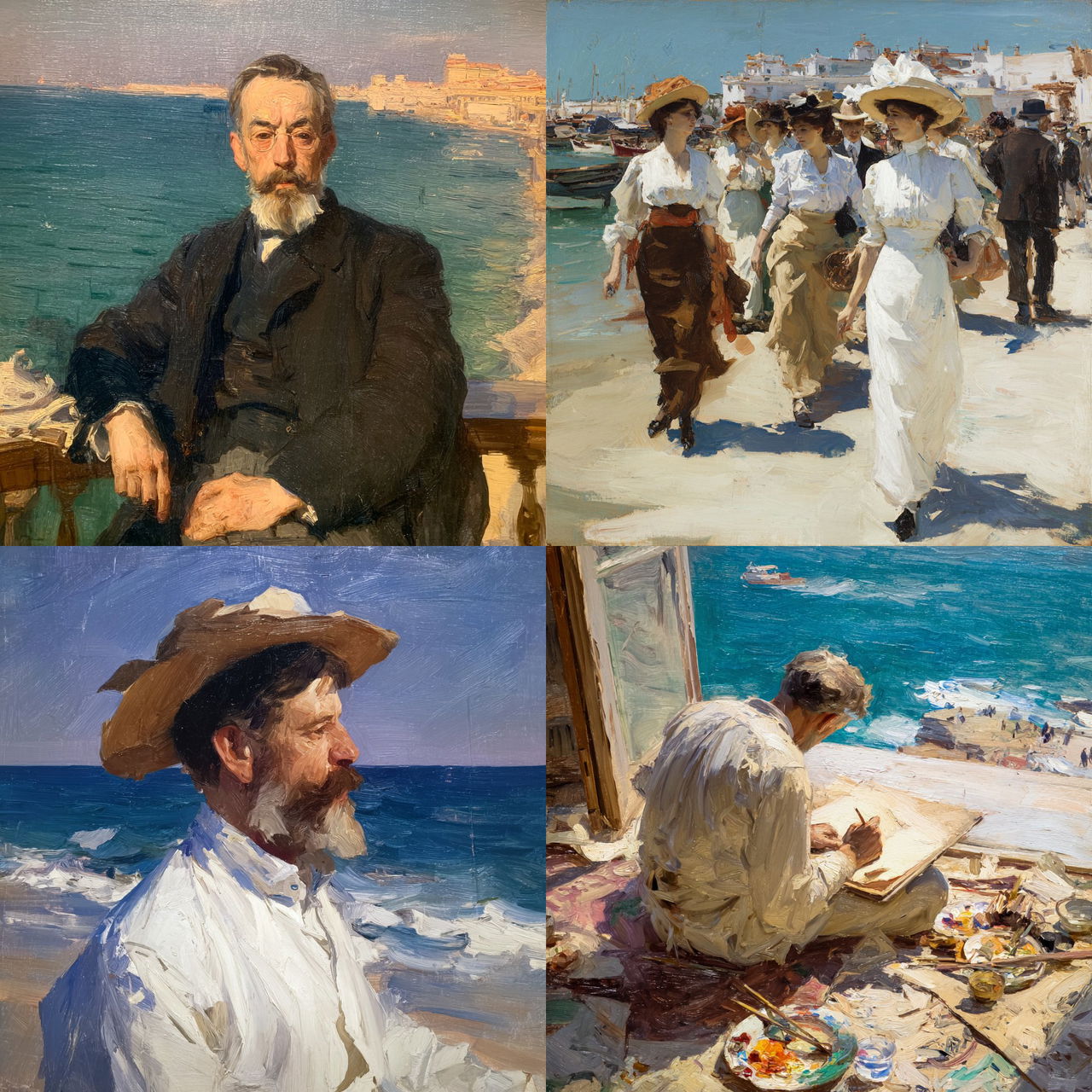 Joaquin Sorolla style, Midjourney V7, render 1 of 4