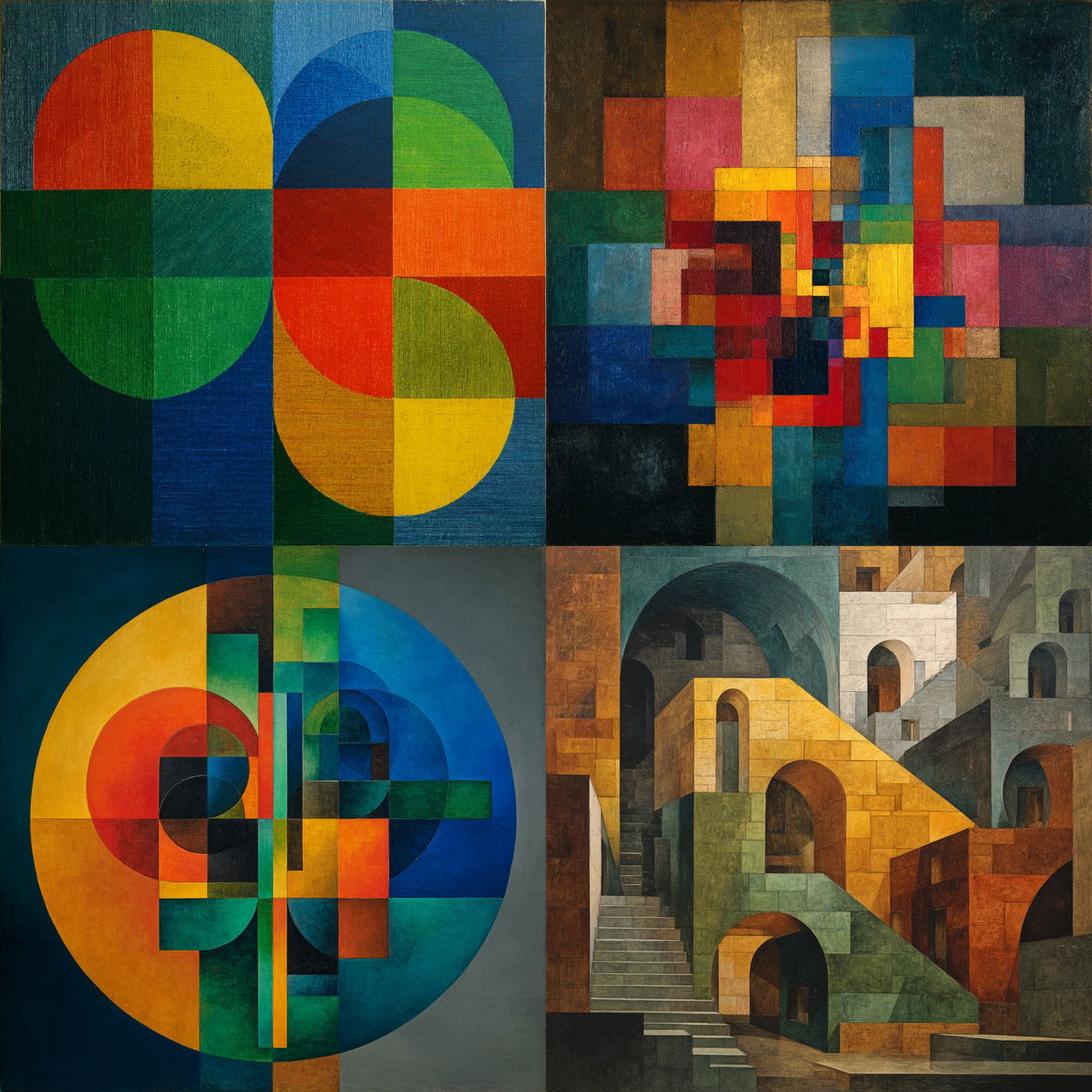 Johannes Itten style, Midjourney V7, render 1 of 4
