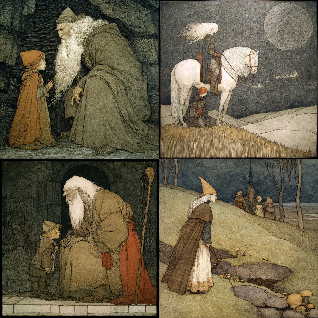John Bauer style, Midjourney V7, render 1 of 4