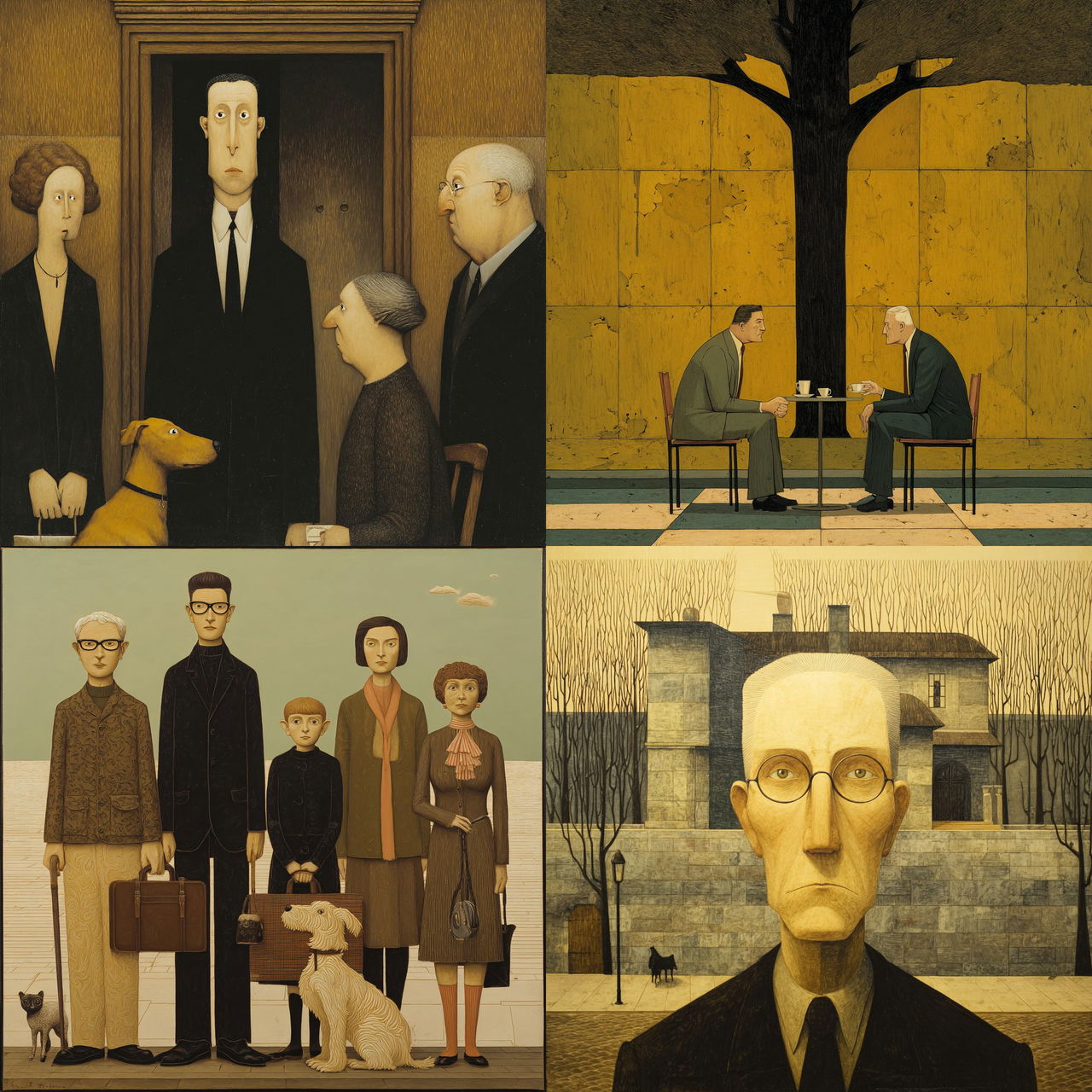 John Brack style, Midjourney V7, render 1 of 4