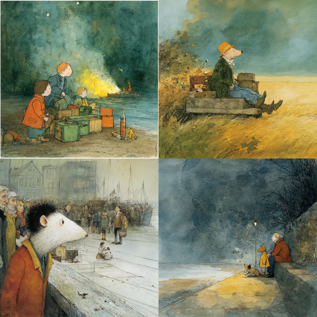 John Burningham style, Midjourney V7, render 1 of 4