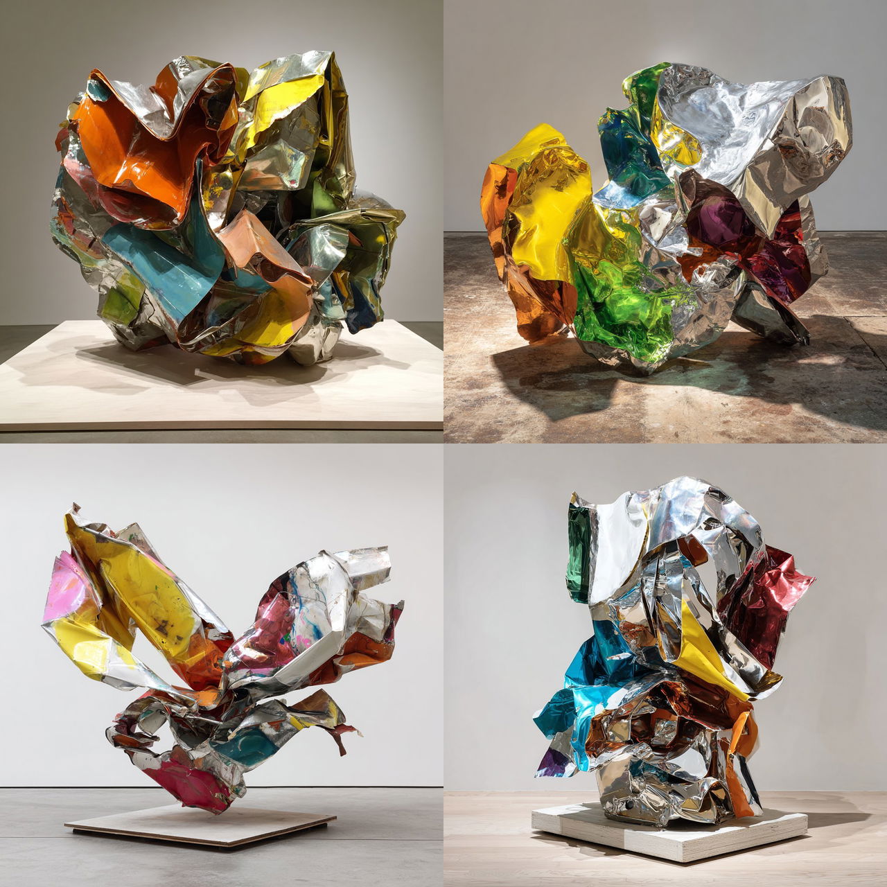John Chamberlain style, Midjourney V7, render 1 of 4