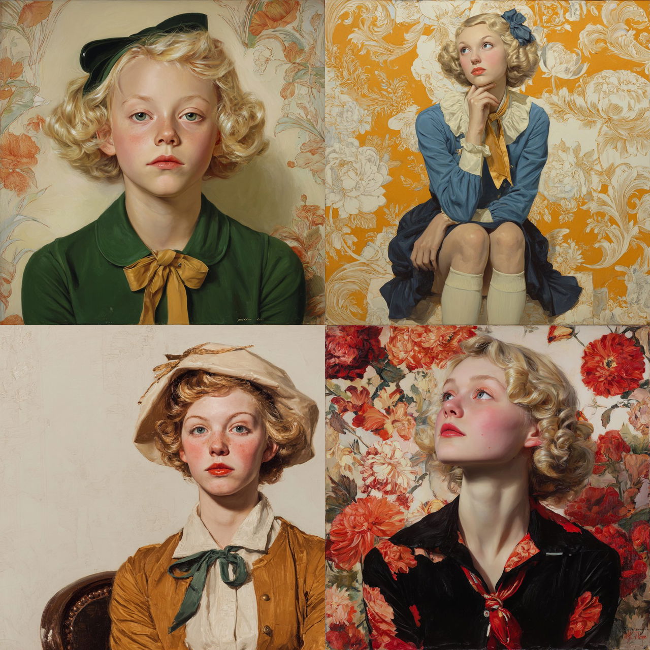 John Currin style, Midjourney V7, render 1 of 4