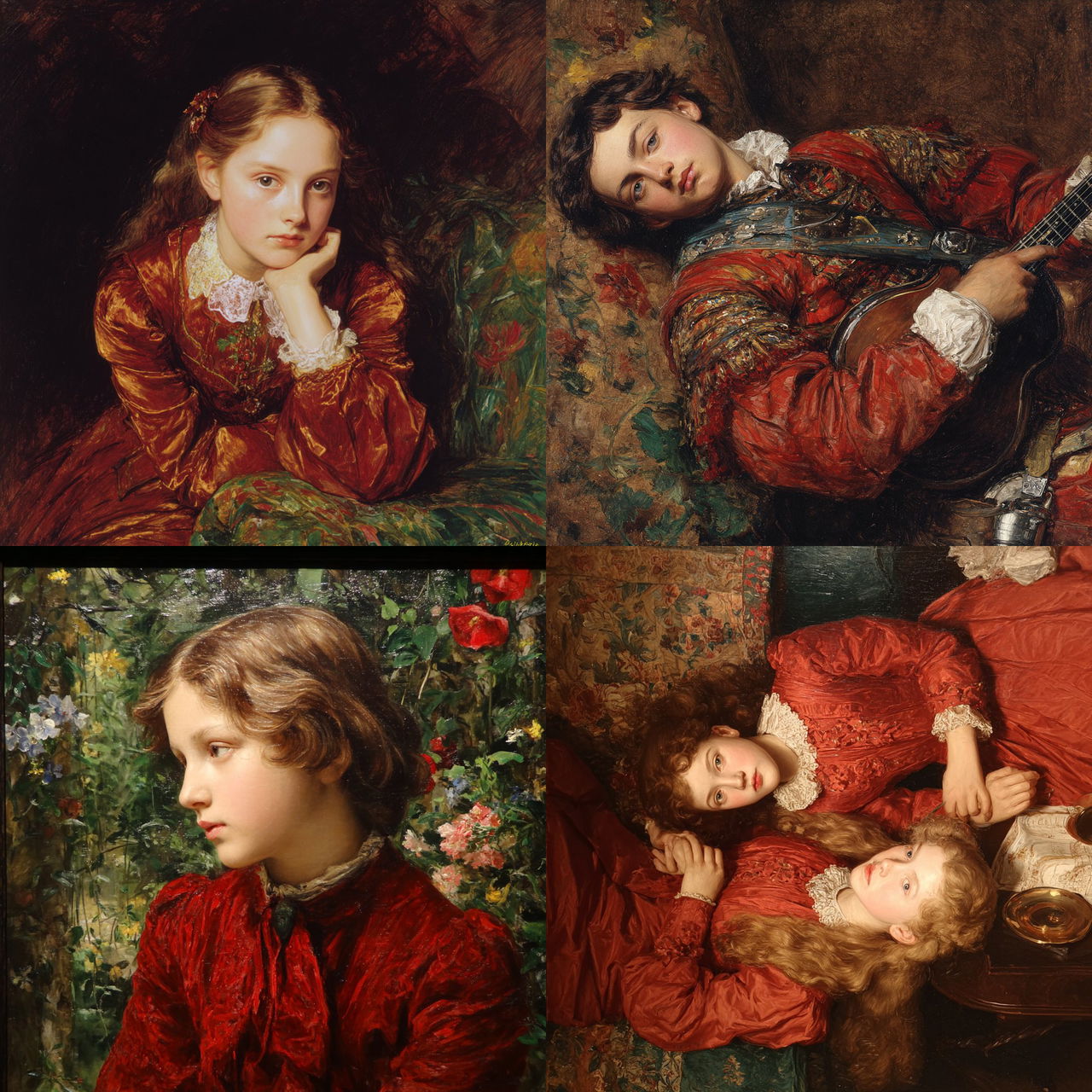 John Everett Millais style, Midjourney V7, render 1 of 4