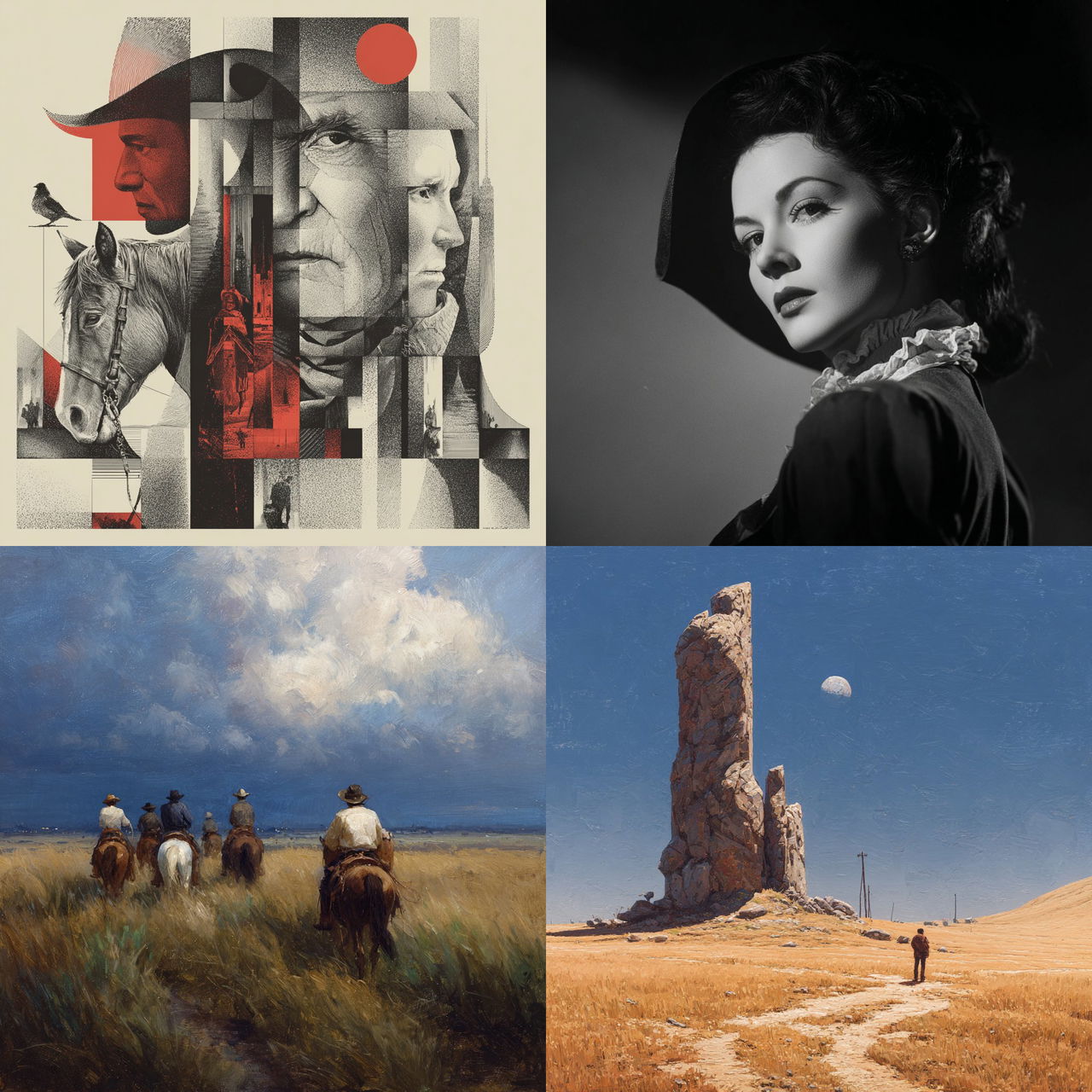John Ford style, Midjourney V7, render 1 of 4