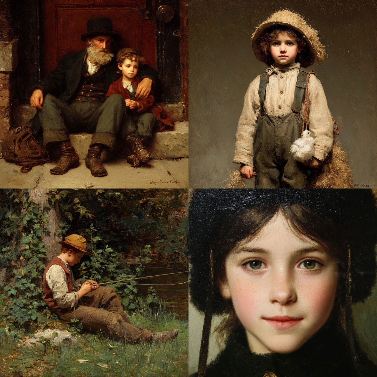 John George Brown style, Midjourney V7, render 1 of 4