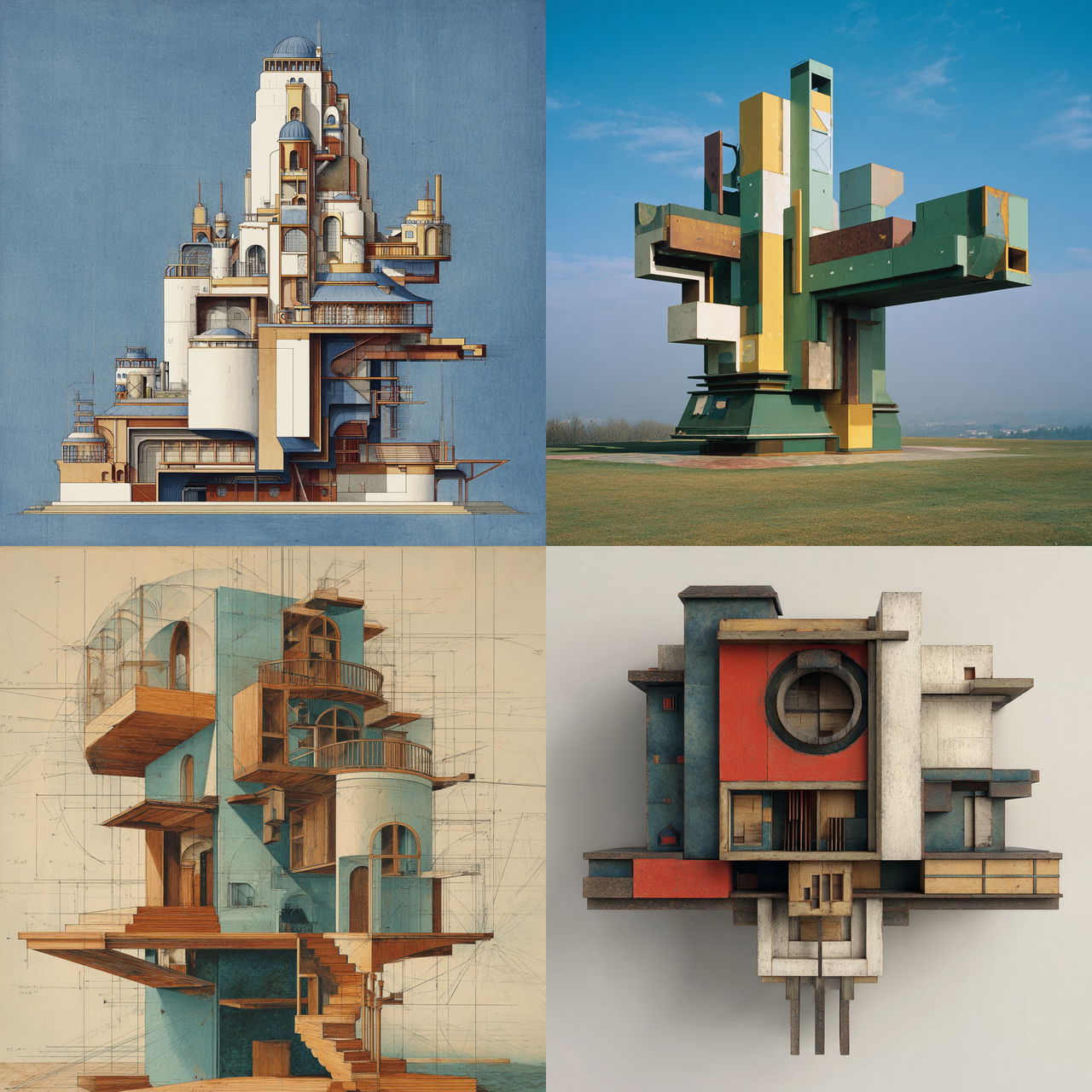 John Hejduk style, Midjourney V7, render 1 of 4