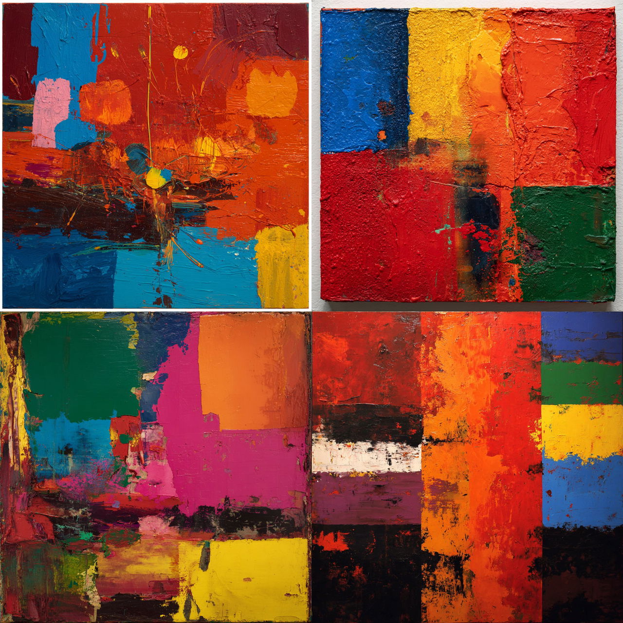 John Hoyland style, Midjourney V7, render 1 of 4