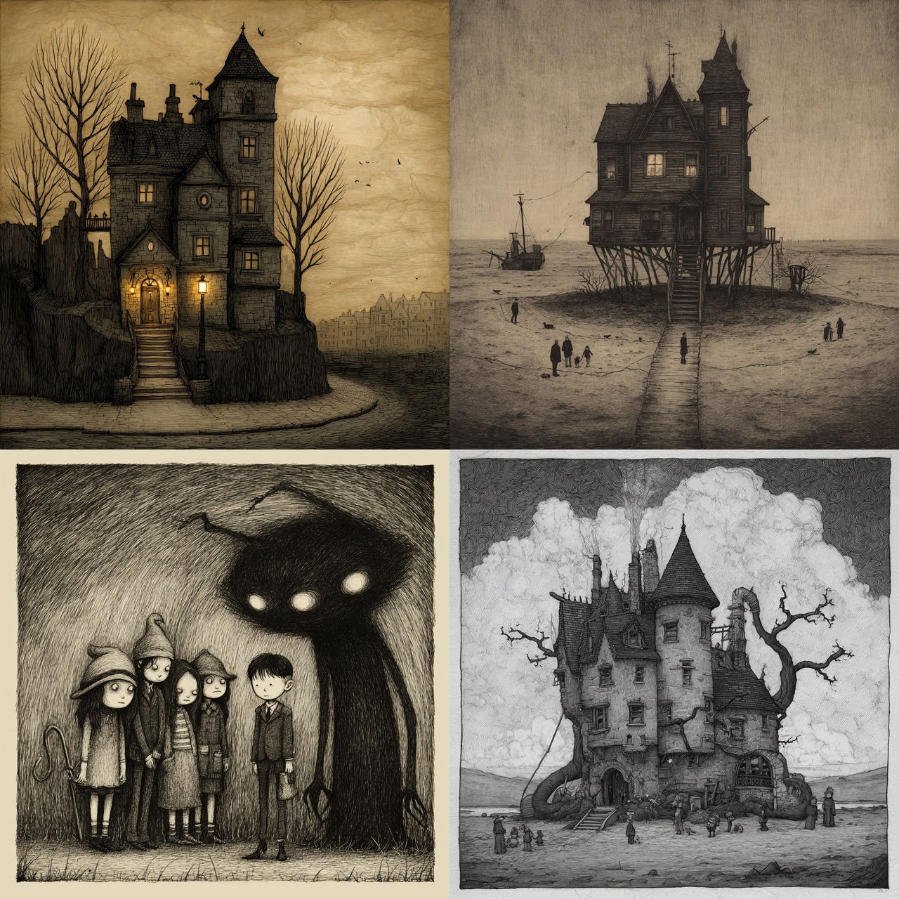 John Kenn Mortensen style, Midjourney V7, render 1 of 4