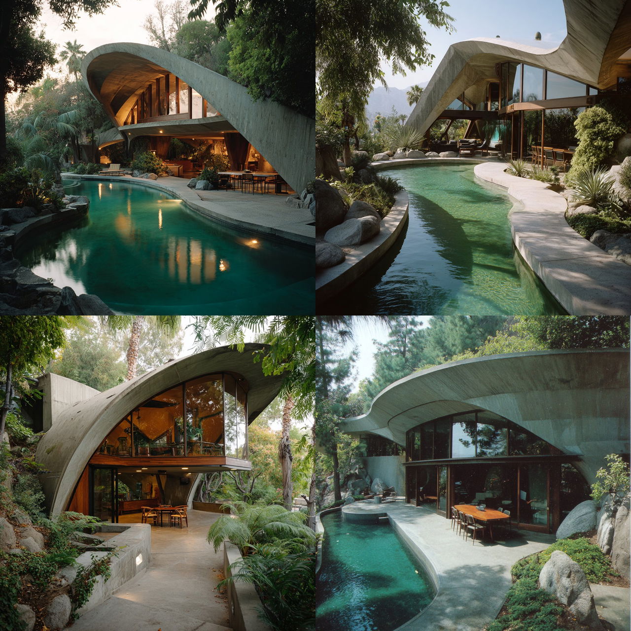 John Lautner style, Midjourney V7, render 1 of 4