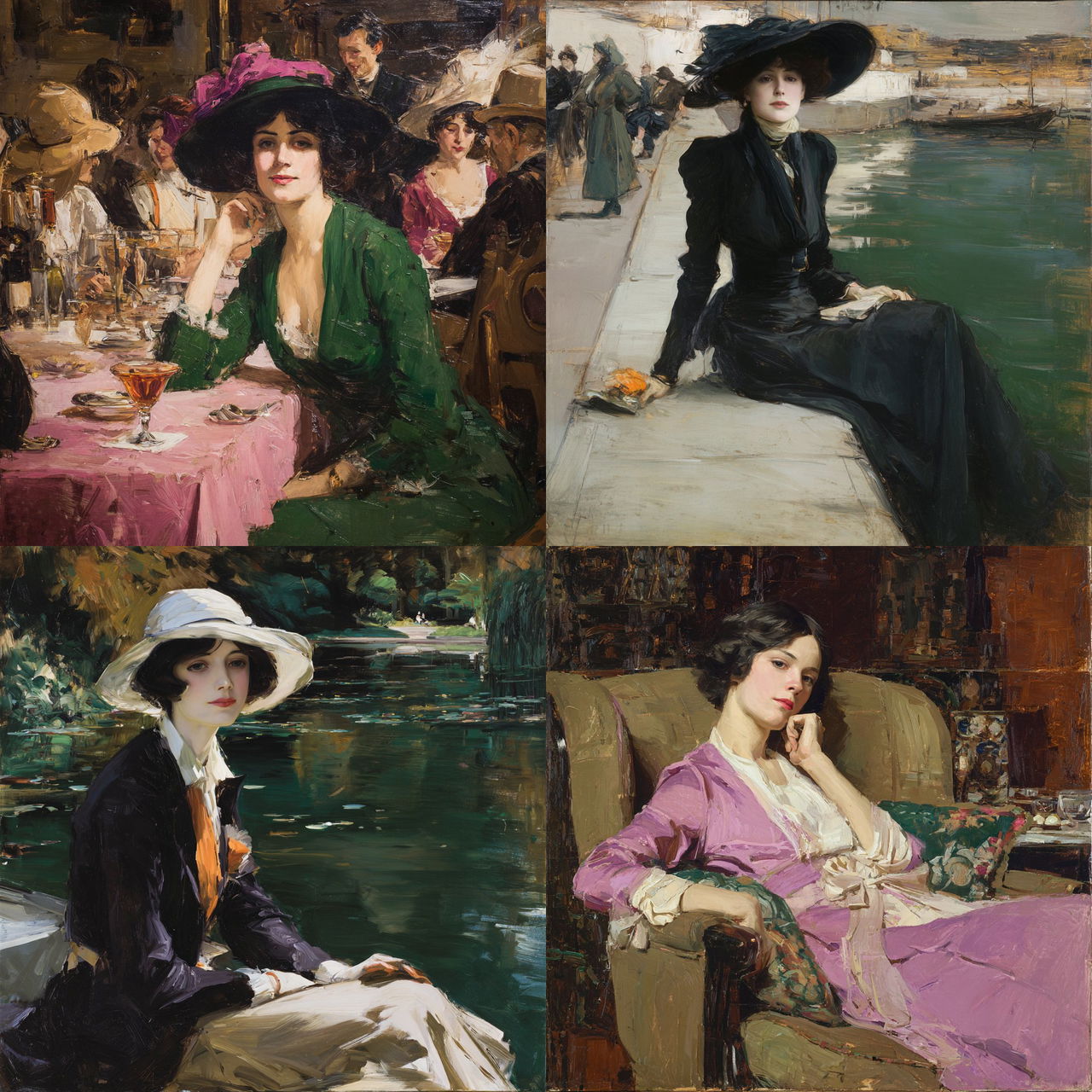 John Lavery style, Midjourney V7, render 1 of 4