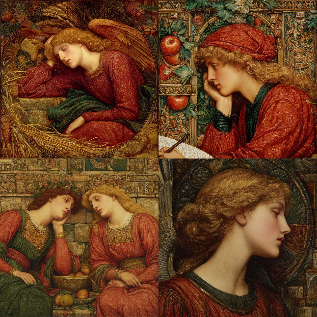 John Melhuish Strudwick style, Midjourney V7, render 1 of 4