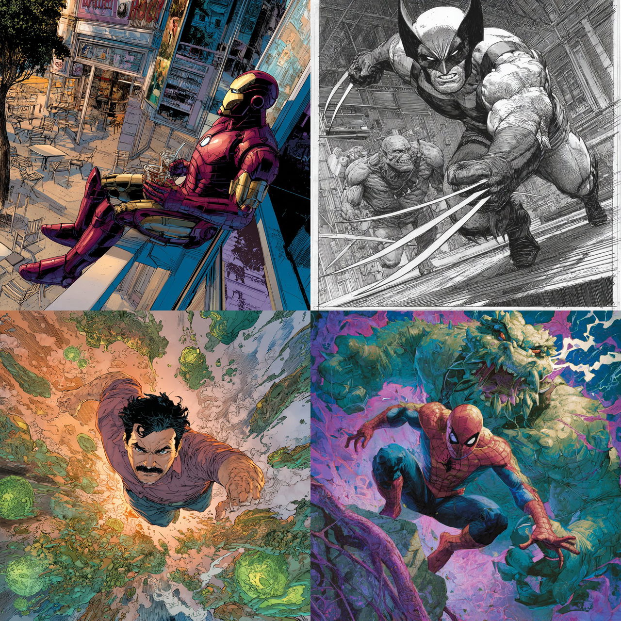John Romita Jr style, Midjourney V7, render 1 of 4