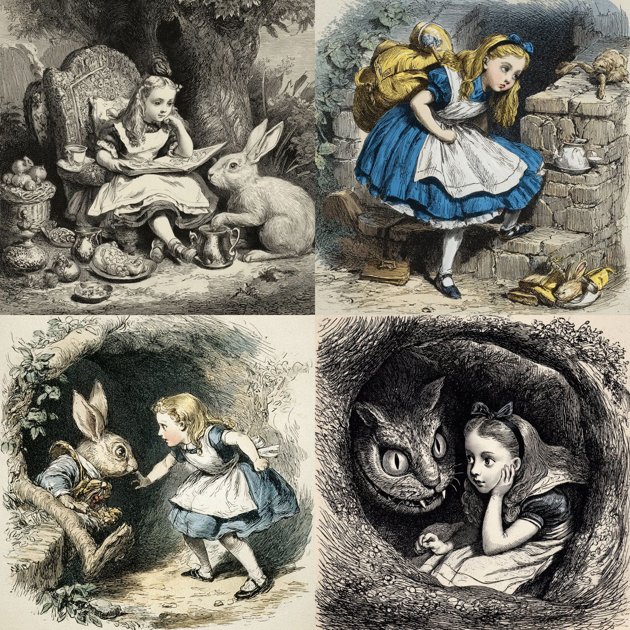 John Tenniel style, Midjourney V7, render 1 of 4