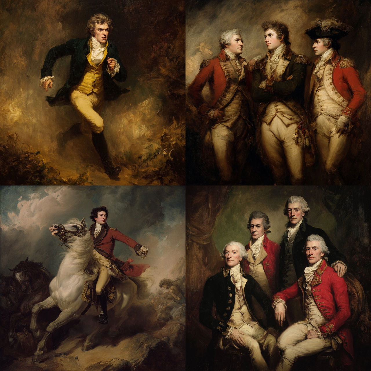 John Trumbull style, Midjourney V7, render 1 of 4