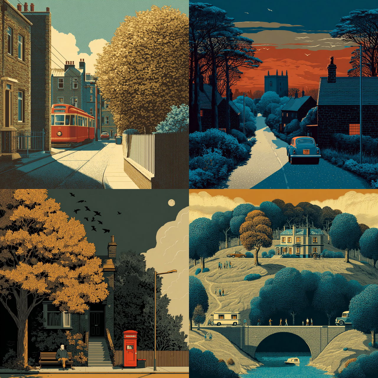 Jon McNaught style, Midjourney V7, render 1 of 4
