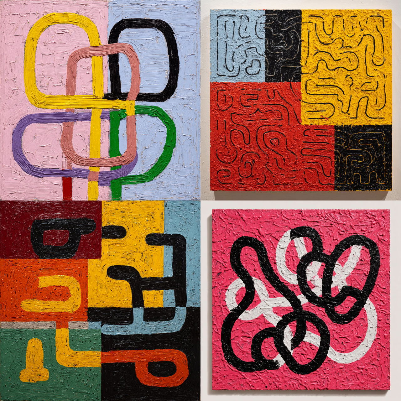 Jonathan Lasker style, Midjourney V7, render 1 of 4