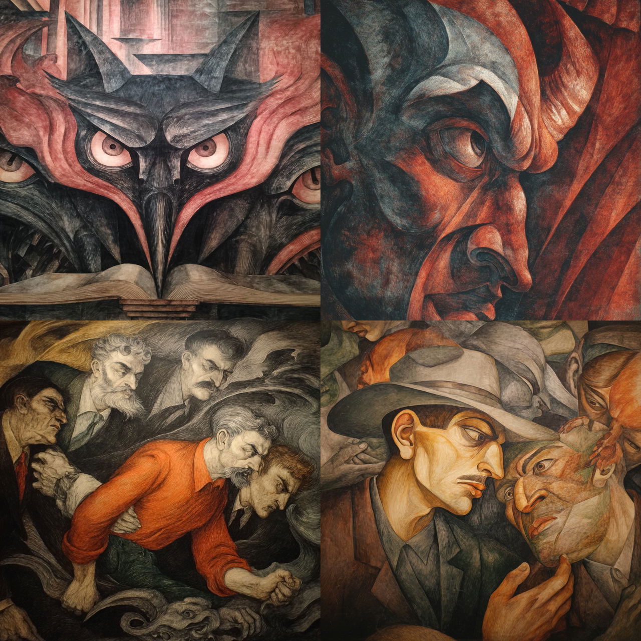 Jose Clemente Orozco style, Midjourney V7, render 1 of 4