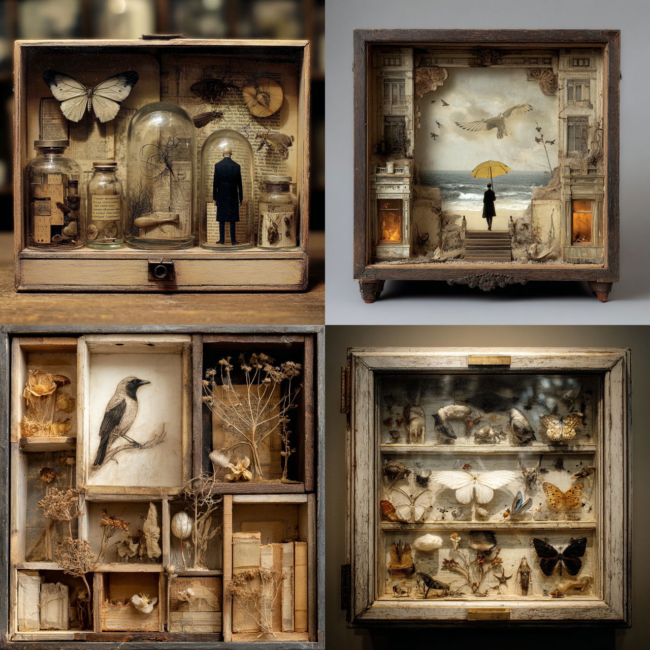 Joseph Cornell style, Midjourney V7, render 1 of 4