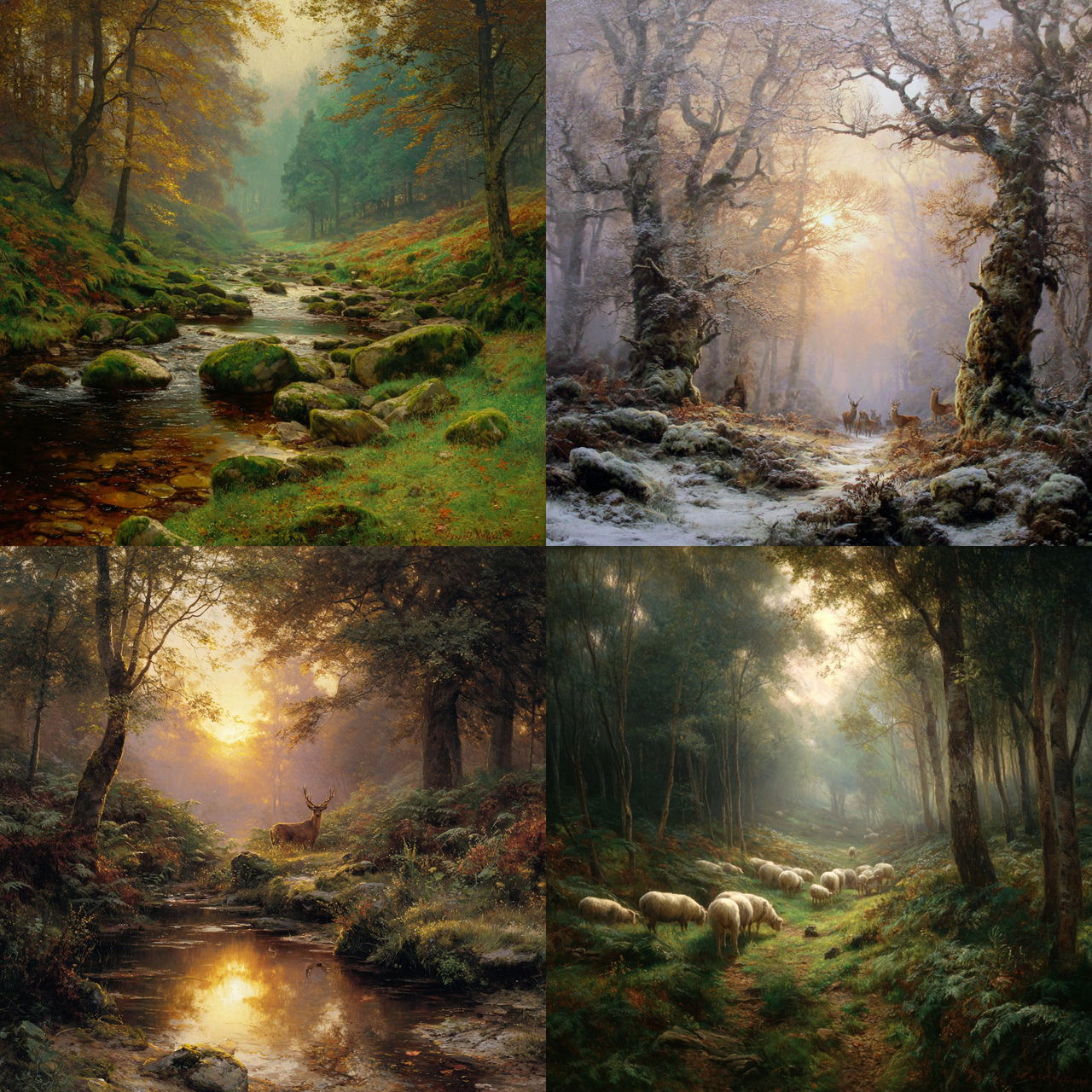 Joseph Farquharson style, Midjourney V7, render 1 of 4
